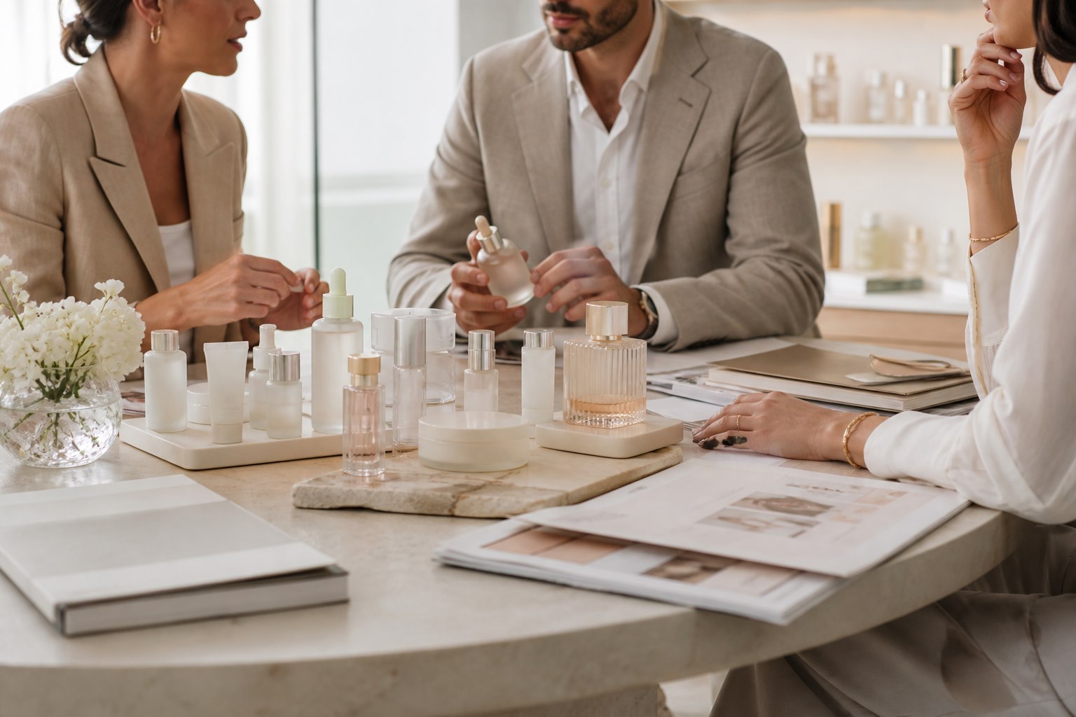 Incontro professionale in showroom beauty premium